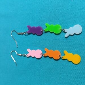3" Dangling Peeps Earrings for Easter